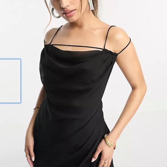 ASOS DESIGN multi strap layer mini dress in black - Picture 4 of 4